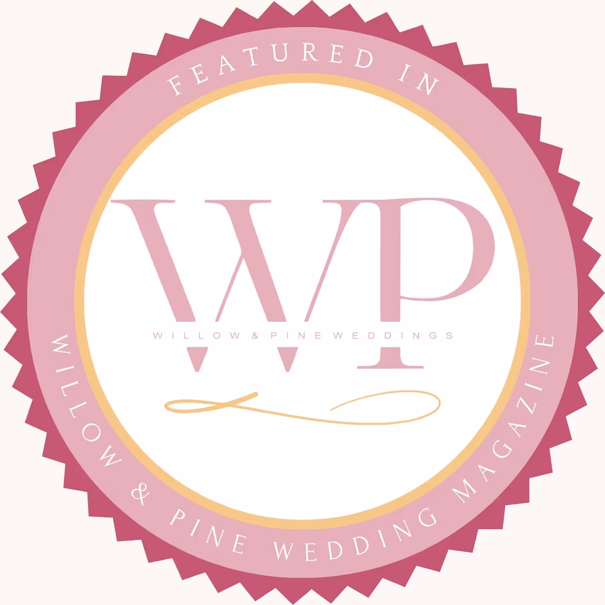 Featured in Willow and Pine Wedding Magazine badge