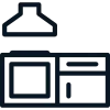 Kitchen and prep space icon